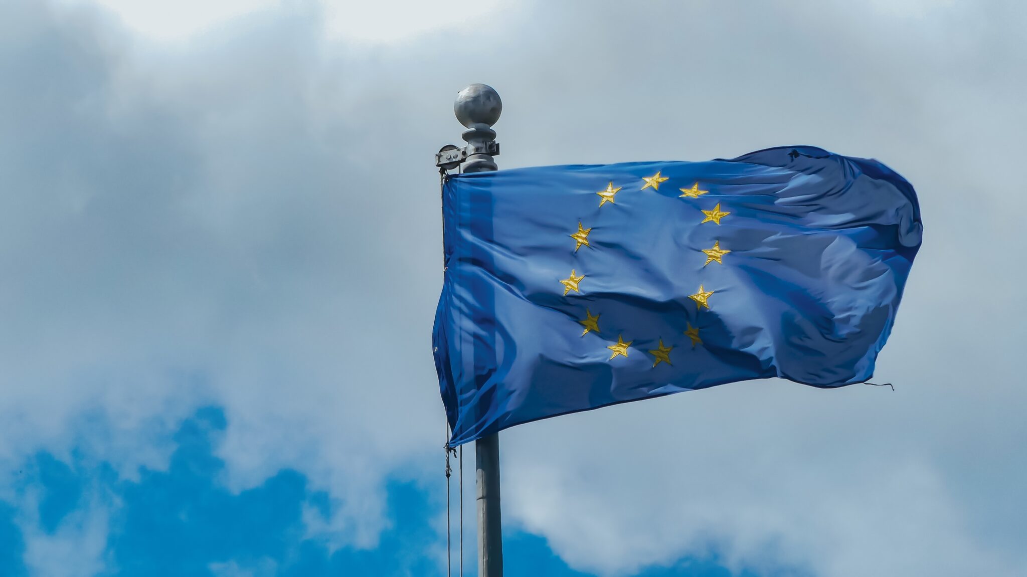 A,Photo,Of,The,Eu,Flag,Fluttering,In,The,Wind